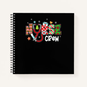 Cuaderno Equipo de enfermera de Navidad Scrub Estetoscopio