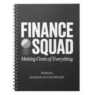 Cuaderno Equipo de Finanzas Nombre Personalizado Humor de O