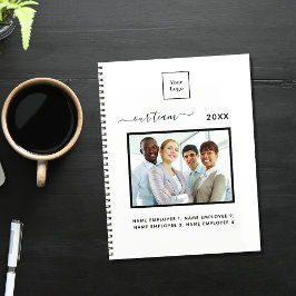 Cuaderno Equipo de foto de negocios blanco elegante 