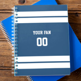 Cuaderno Equipo de fútbol azul y blanco real personalizado