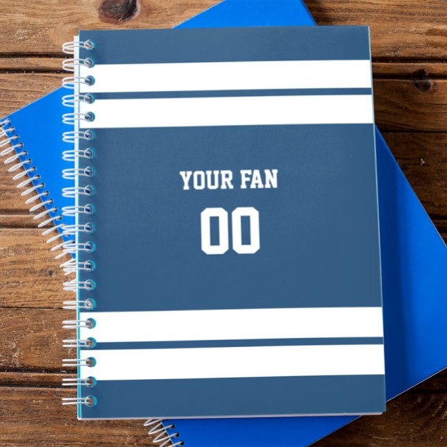 Cuaderno Equipo de fútbol azul y blanco real personalizado (Subido por el creador)