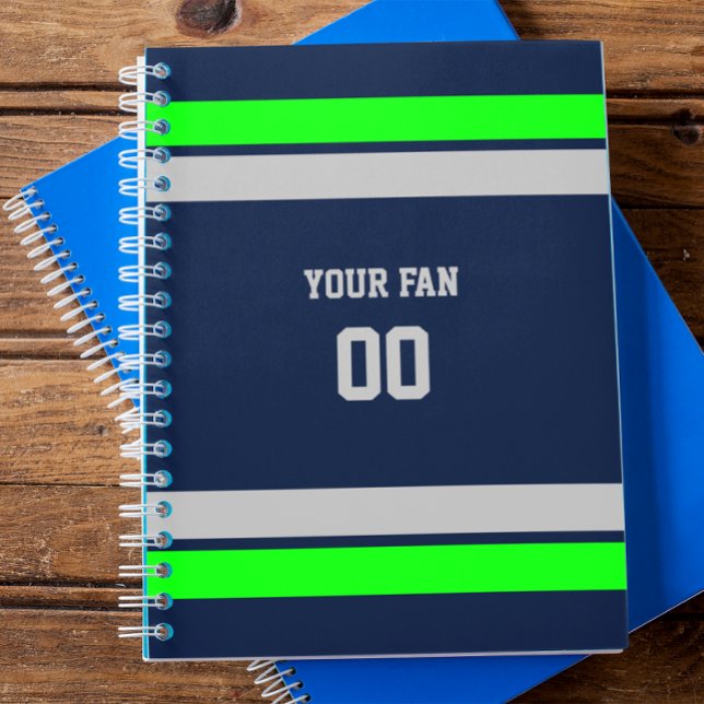 Cuaderno Equipo de fútbol naval, verde y gris personalizado (Subido por el creador)