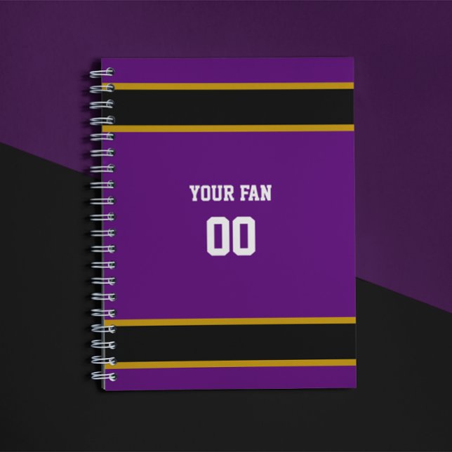 Cuaderno Equipo de fútbol púrpura y negro personalizado (Subido por el creador)