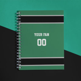 Cuaderno Equipo de fútbol verde y negro personalizado
