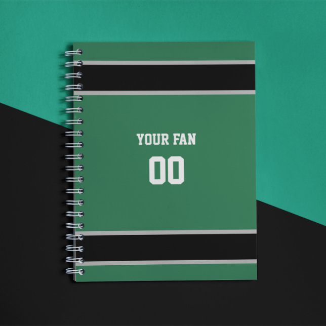Cuaderno Equipo de fútbol verde y negro personalizado (Subido por el creador)