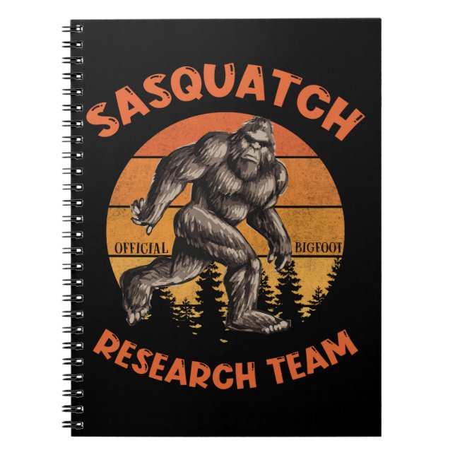 Cuaderno Equipo de Investigación Bigfoot Retro Vintage Sasq (Frente)