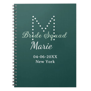 Cuaderno Equipo de novia agregar nombre monograma dama de h