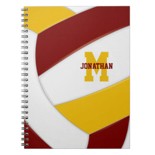 Cuaderno equipo de oro marrón colores chicas voleibol mascu