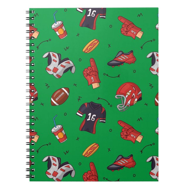 Cuaderno Equipo deportivo de fútbol, comida y bebida (Frente)
