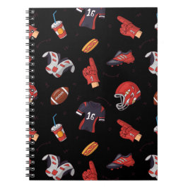 Cuaderno Equipo deportivo de fútbol con patrón de comida