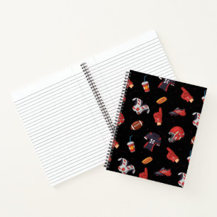 Cuaderno Equipo deportivo de fútbol con patrón de comida