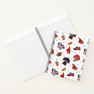Cuaderno Equipo deportivo de fútbol con patrón de comida