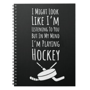 Cuaderno Equipo divertido de hockey entrega humor a jugador