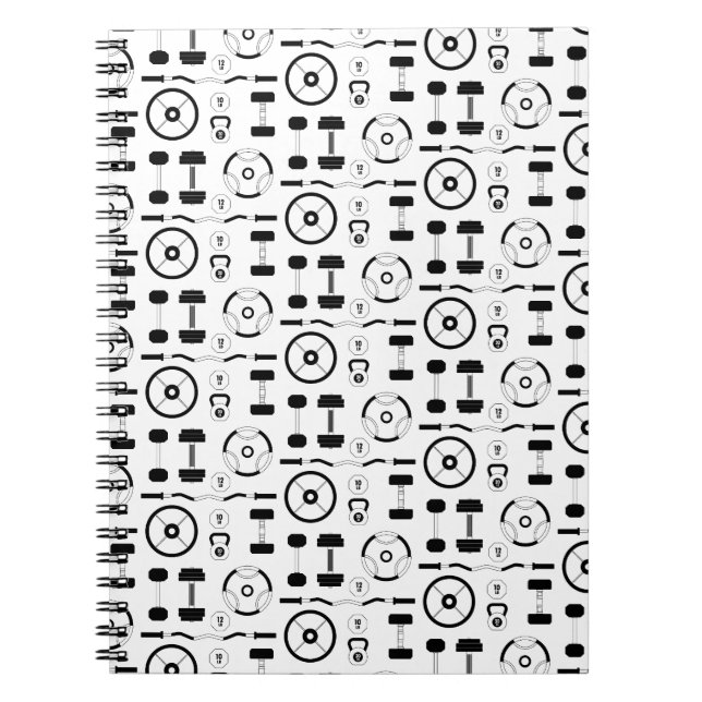 Cuaderno Equipo Gimnasio Negro minimalista (Frente)