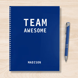Cuaderno Equipo Impresionante Azul Nombre Personalizado