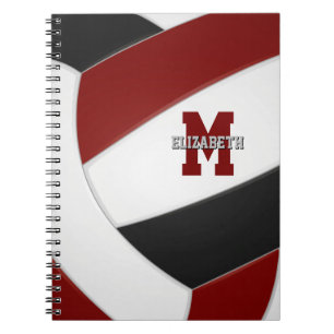 Cuaderno equipo negro marrón colores chicas voleibol mascul