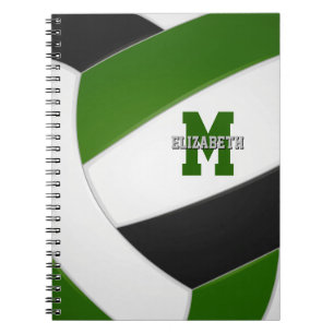 Cuaderno equipo negro verde colores chicas voleibol masculi