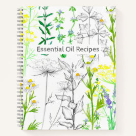 Cuaderno Equipo portátil de aromaterapia con receta de acei