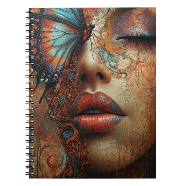 Cuaderno Equipo portátil de belleza y mariposas3 (Frente)