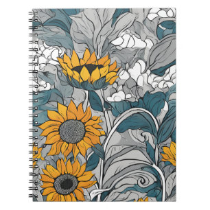 Cuaderno Equipo portátil de elegancia de girasol - Desi art