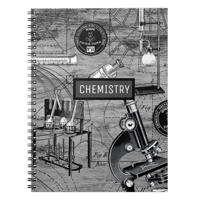 Cuaderno Equipo portátil de laboratorio de química de época (Frente)