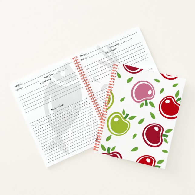 Cuaderno Equipo portátil de recetas-manzanas (Interior)