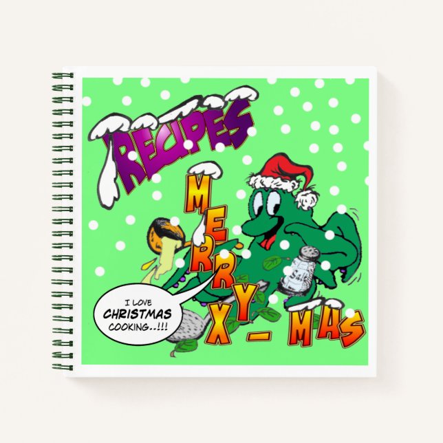 Cuaderno Equipo portátil de recetas Octopus Cook para navid (Anverso)