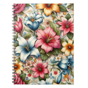 Cuaderno Equipo portátil elegante con motivos florales