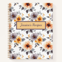 Equipo portátil elegante de recetas florales perso
