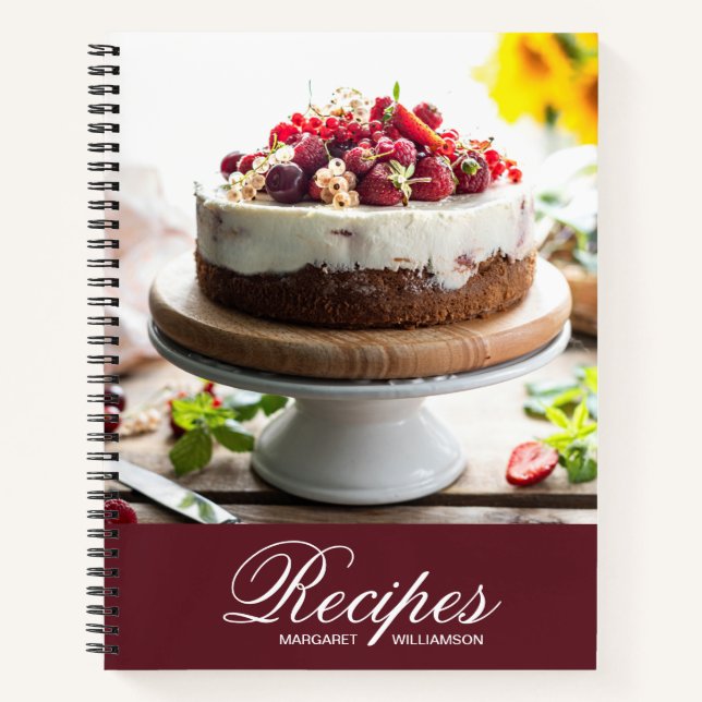Cuaderno Equipo portátil elegante de recetas personalizado (Anverso)