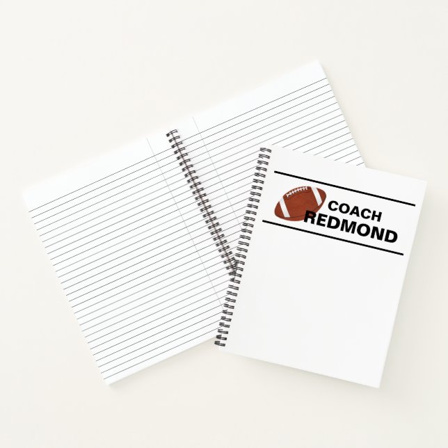 Cuaderno Equipo portátil espiral de entrenador de fútbol (Interior)