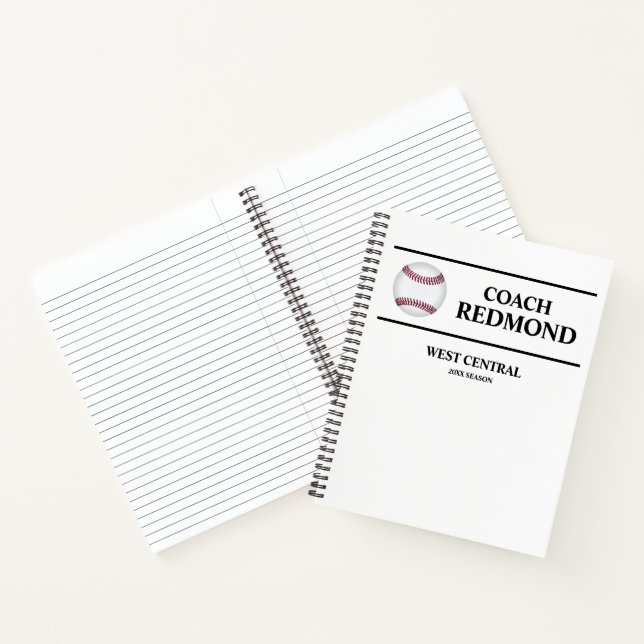 Cuaderno Equipo portátil espiral de entrenadores de béisbol (Interior)