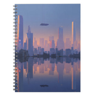 Cuaderno Equipo portátil Futurista Sunset Cityscape