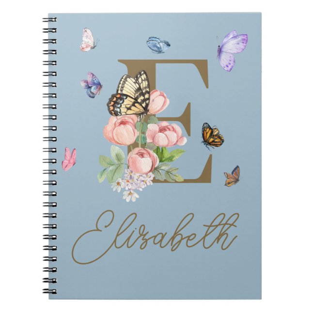 Cuaderno Equipo portátil inicial elegante para mariposa (Frente)