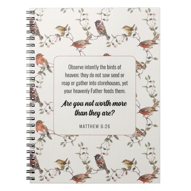 Cuaderno Equipo portátil JW, Mateo 6:26 | JW (Frente)