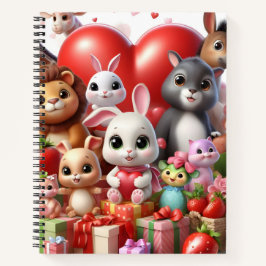 Cuaderno Equipo portátil moderno con animales