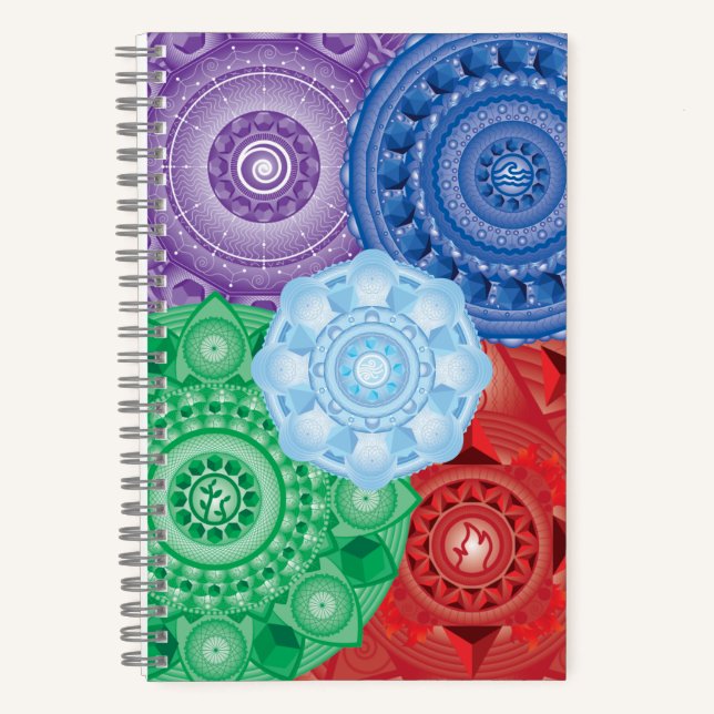 Cuaderno Equipo portátil multicolor Mandala de cinco elemen (Anverso)