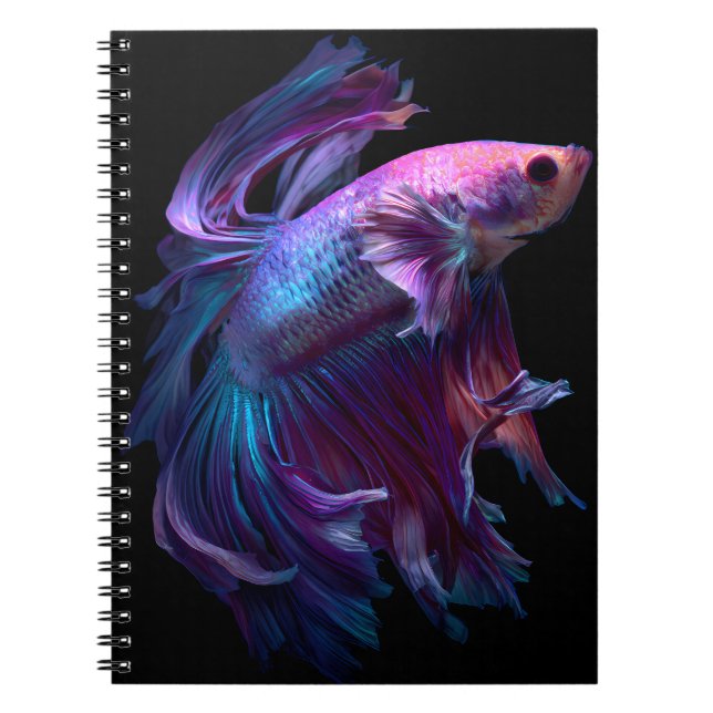 Cuaderno Equipo portátil Neon Betta Fish Elegance (Frente)