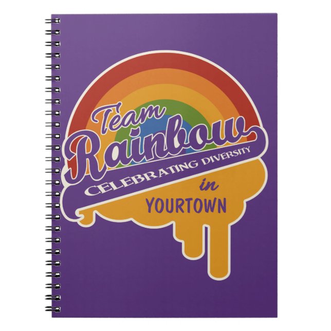 Cuaderno Equipo portátil personalizado arcoiris (Frente)