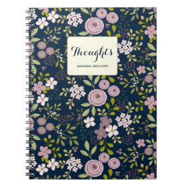 Cuaderno Equipo portátil personalizado con flores de jardín