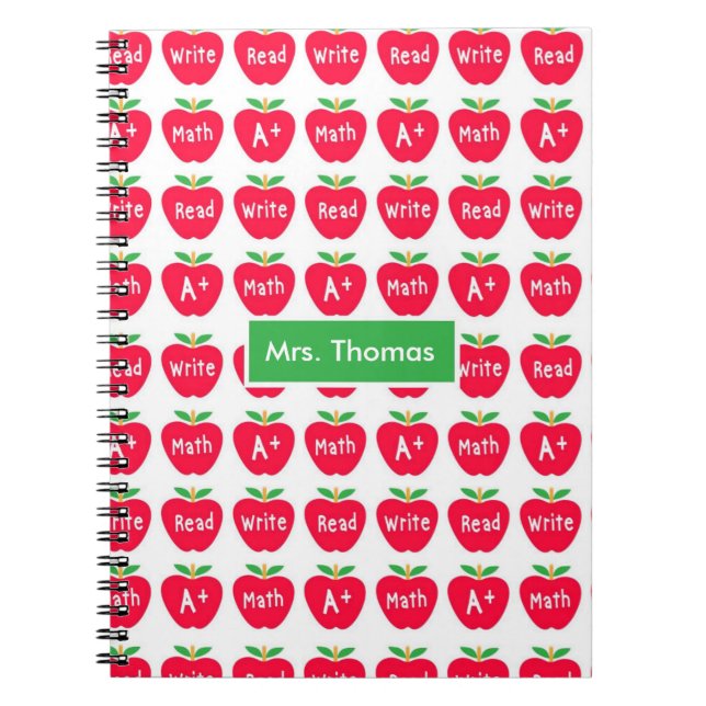 Cuaderno Equipo portátil personalizado de Apple rojo (Frente)