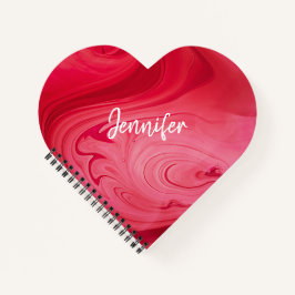 Cuaderno Equipo portátil personalizado de Red Hot Swirls