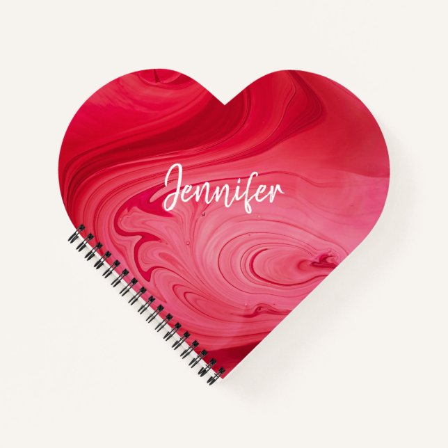 Cuaderno Equipo portátil personalizado de Red Hot Swirls (Anverso)