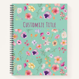 Cuaderno Equipo portátil Petal Breeze - Personalizado verde