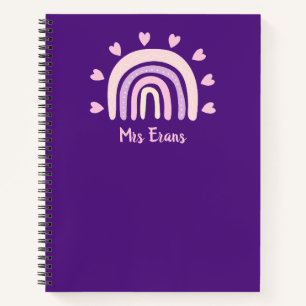 Cuaderno Equipo portátil Rainbow Heart, regalo personalizad