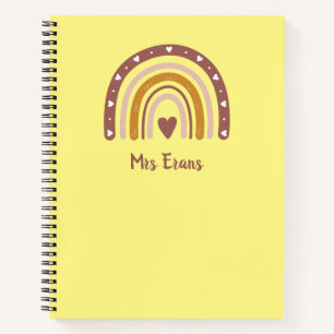 Cuaderno Equipo portátil Rainbow Heart, regalo personalizad