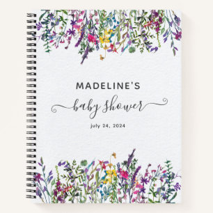 Cuaderno Equipo portátil Wildflower Floral Baby Shower Gift