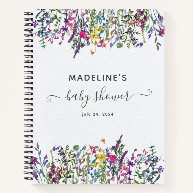 Cuaderno Equipo portátil Wildflower Floral Baby Shower Gift (Anverso)