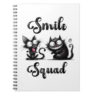 Cuaderno Equipo Sonriente con Diseño de Gatos Divertidos