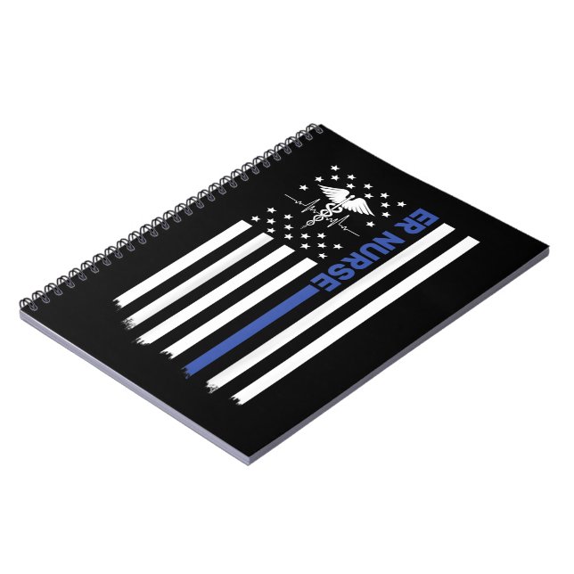 Cuaderno ER Nurse American Flag Nursing ER EMT Nurse (Lado Izquierdo)